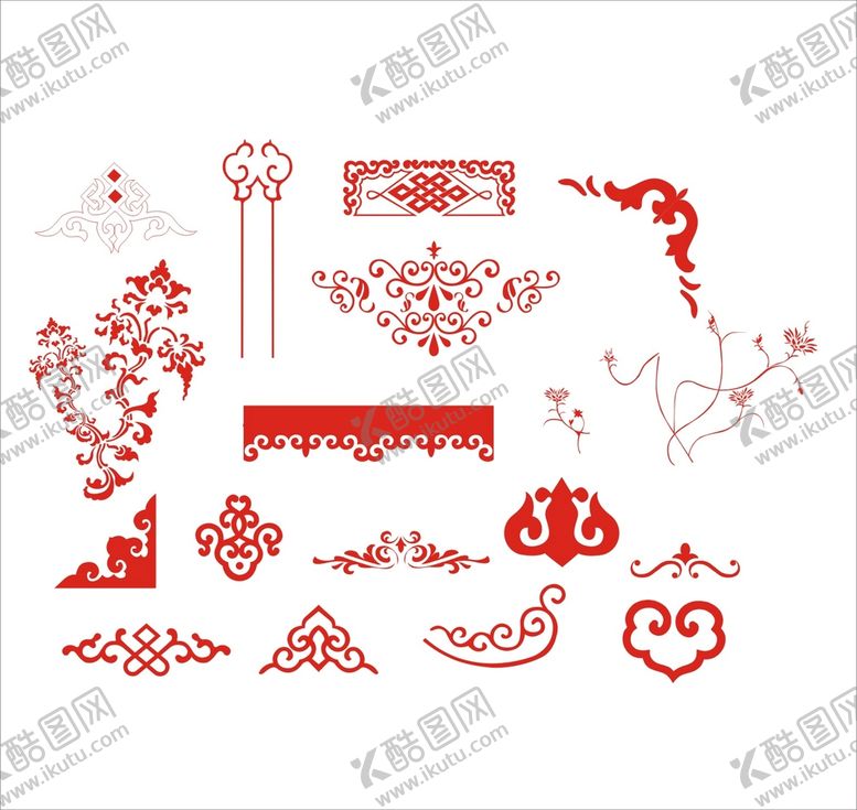 编号：84339502131224334146【酷图网】源文件下载-花纹装饰框角矢量图形