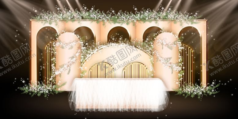 编号：52173109240641524377【酷图网】源文件下载-婚礼舞台效果图