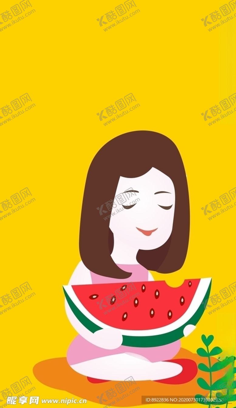 编号：85829905161809186230【酷图网】源文件下载-夏天夏季清凉一夏吃西瓜