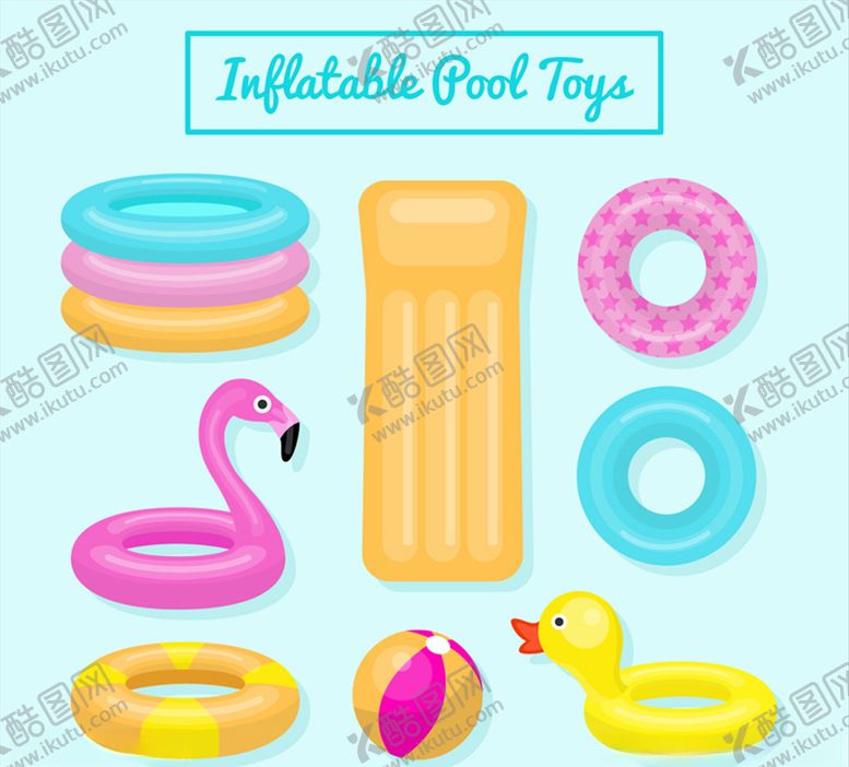 编号：32686409082253473316【酷图网】源文件下载-彩色水上充气玩具矢量图