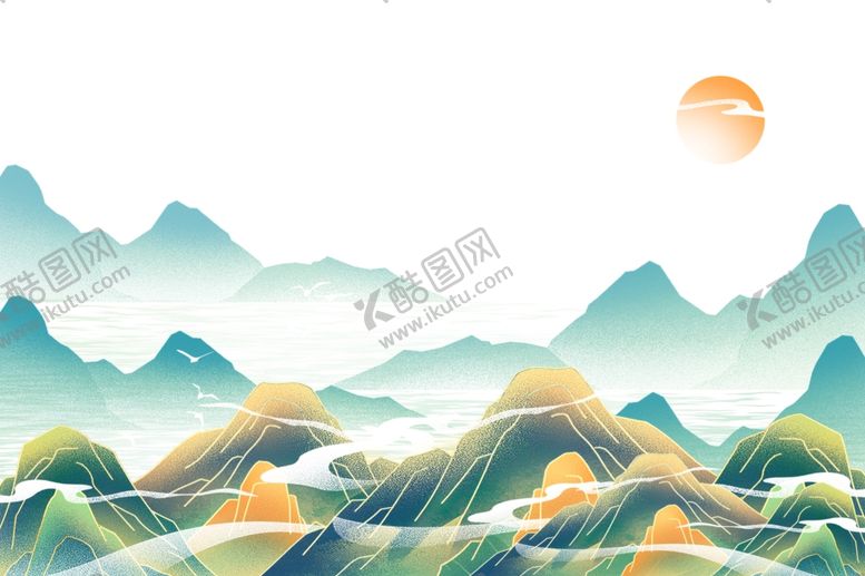 编号：30204707130518343771【酷图网】源文件下载-中国风国潮山水