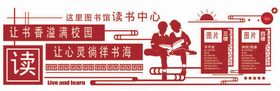 矢量读书校园文化墙