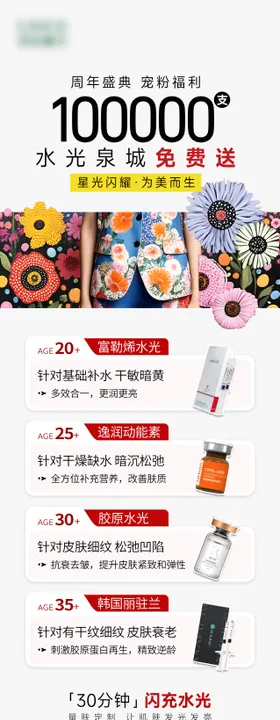 瑞蓝唯缇水光推广长图海报