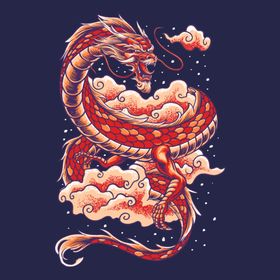 中国龙年门贴卡通甲辰年