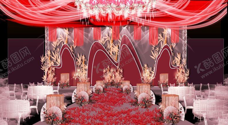 编号：78622512080504199507【酷图网】源文件下载-中式婚礼背景
