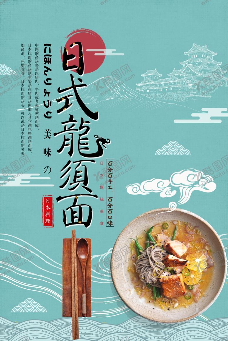 编号：24321205031121266513【酷图网】源文件下载-日式龙须面食材活动海报素材