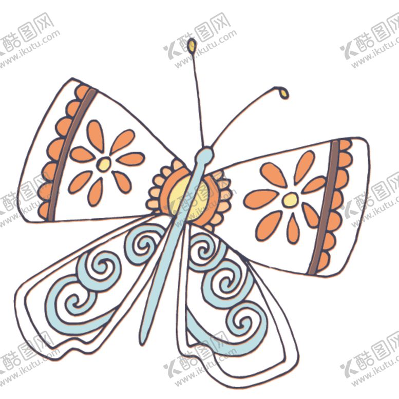 编号：24348610021013197976【酷图网】源文件下载-花朵蝴蝶卡通图案