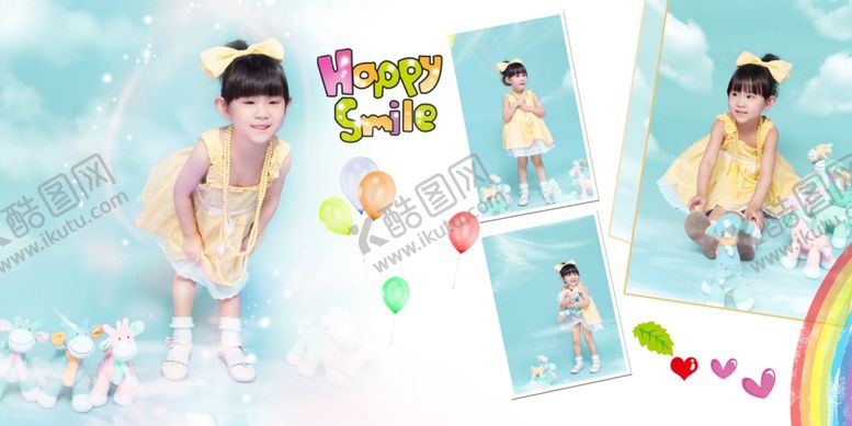 编号：91039310261553275528【酷图网】源文件下载-快乐的微笑幼儿少儿纪念相册模板