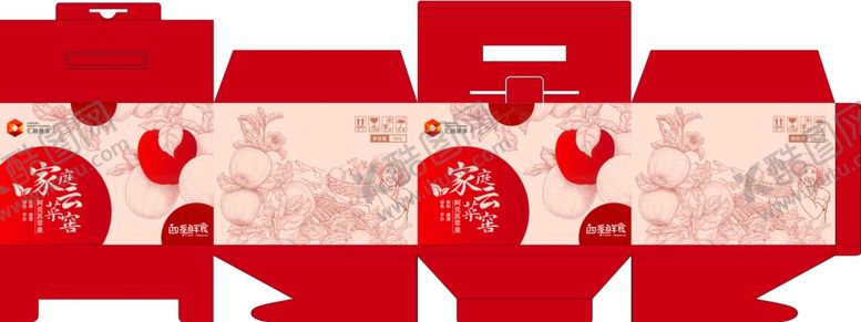 编号：24041711021815555038【酷图网】源文件下载-喜庆中式红色苹果礼盒包装设计