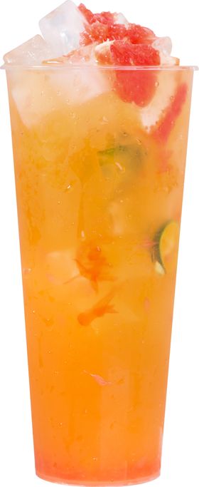 最新奶茶元素满满红柚