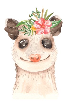 水彩卡通动物插画