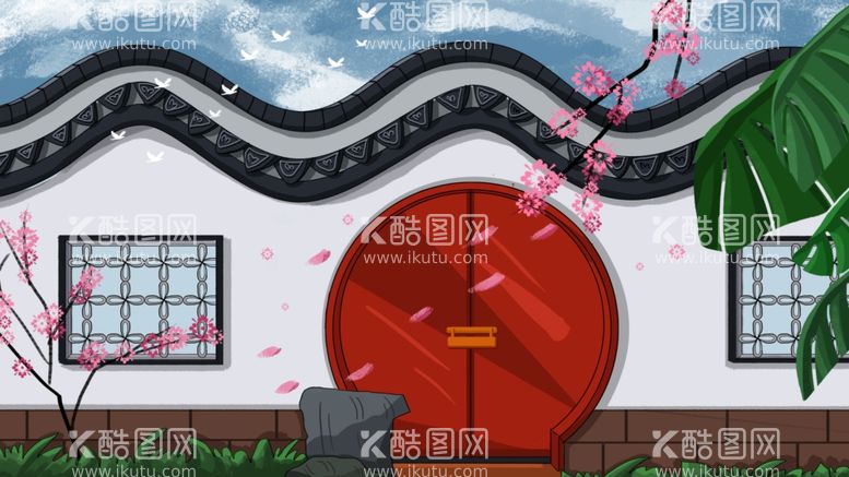 编号：99387203221740235459【酷图网】源文件下载-古典插画建筑