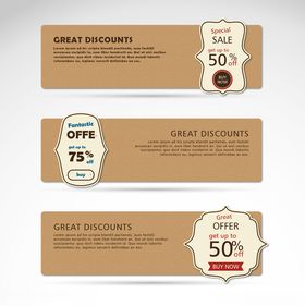 复古风格折扣标签设计