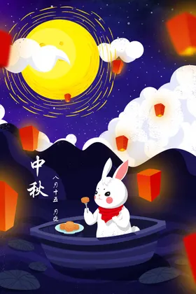 中秋节日海报展板广告易拉宝地贴