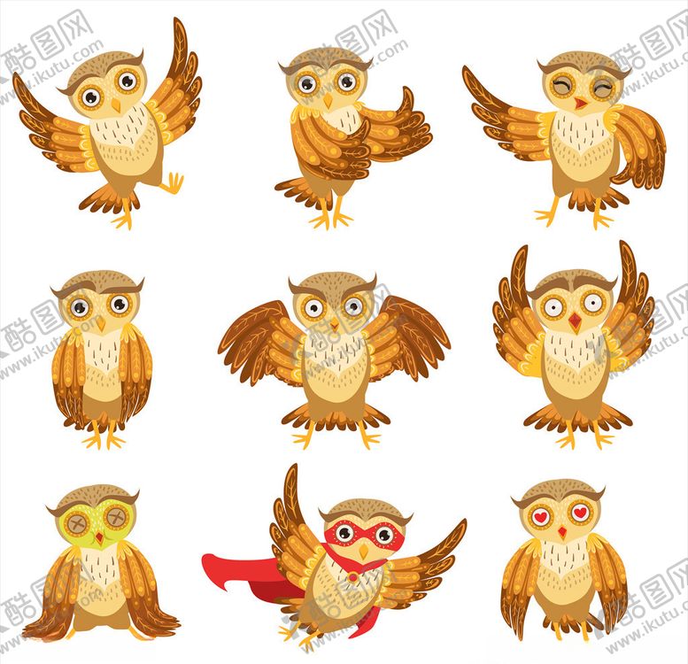 编号：88751309110416238073【酷图网】源文件下载-卡通猫头鹰
