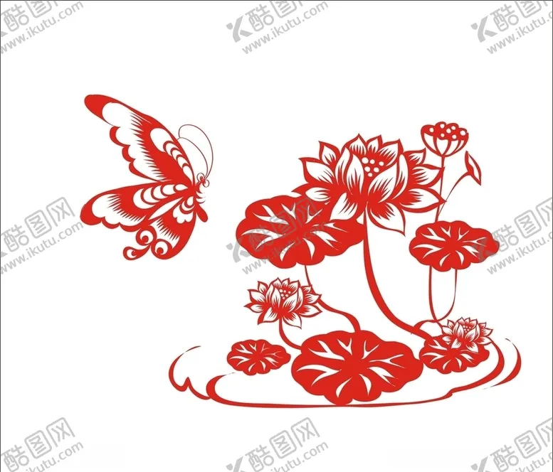 编号：75449806301759005255【酷图网】源文件下载-剪纸荷花