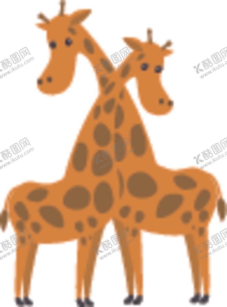 编号：35790009280744351233【酷图网】源文件下载-情侣长颈鹿