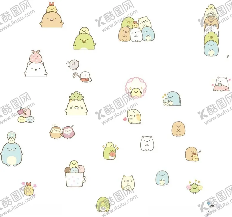 编号：69895702251954387323【酷图网】源文件下载-卡通贴纸小鸡贴纸迷你贴纸矢量