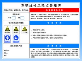 轮胎拆装机安全风险点告知牌