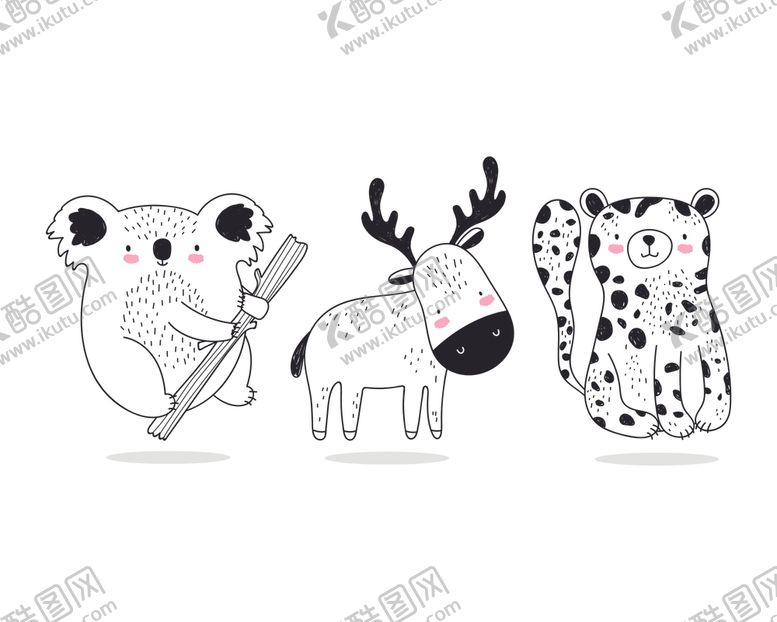编号：36982410300045561693【酷图网】源文件下载-手绘可爱动物