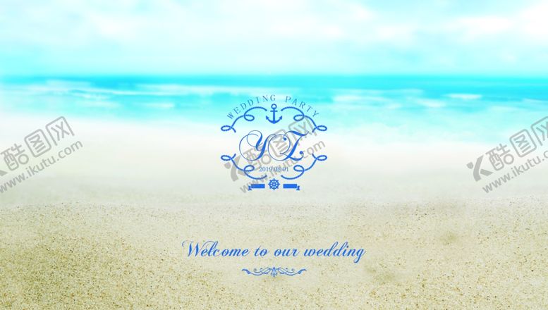 编号：77706210161952088589【酷图网】源文件下载-海洋婚礼主题迎宾背景