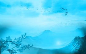 青山水墨画
