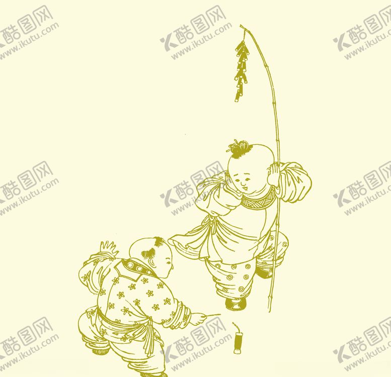 编号：85257009240103203123【酷图网】源文件下载-民俗年画装饰图案