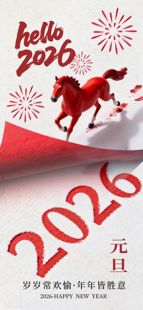 2026元旦新年喜庆装饰图