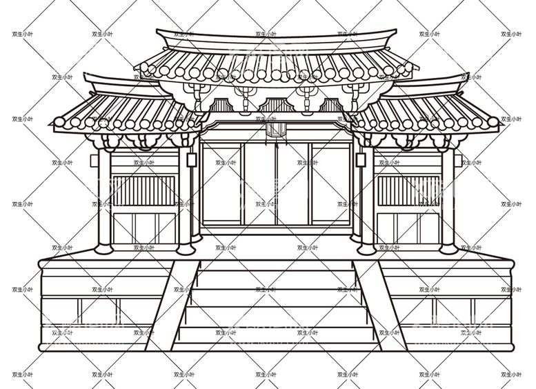 编号：05923809170450525398【酷图网】源文件下载-中国风建筑线稿