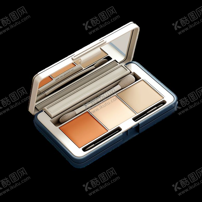 编号：95829110311851379053【酷图网】源文件下载-3D化妆品彩妆三色眼影盒眼影盘