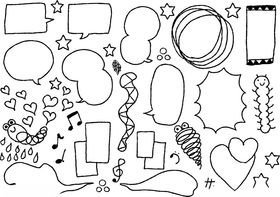 手绘社交互动元素集合