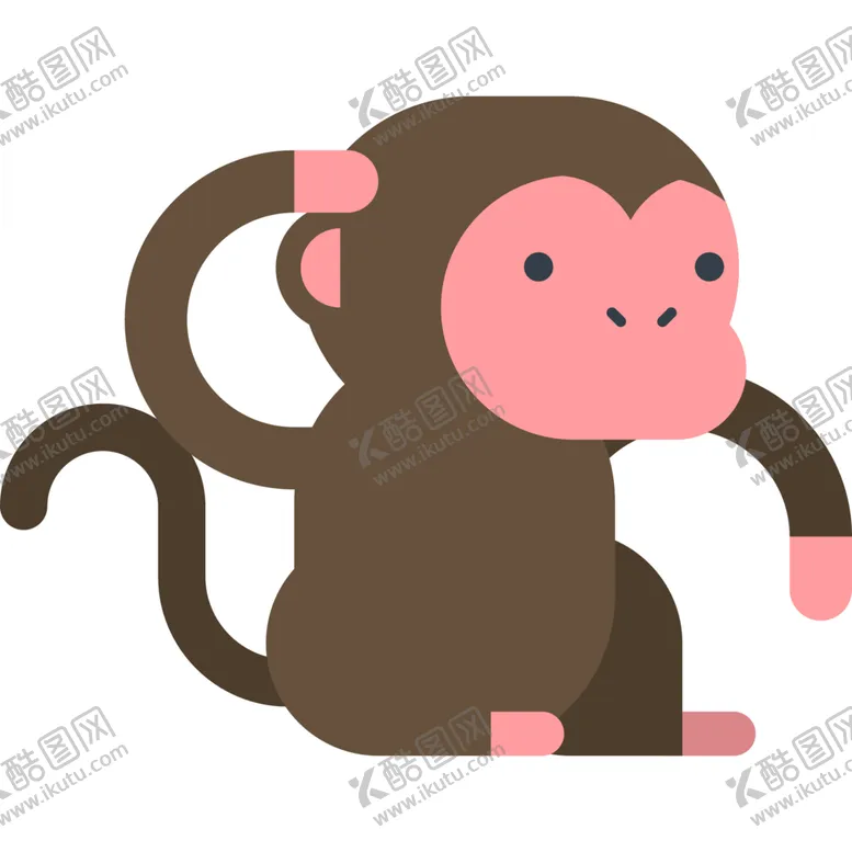 编号：93809506260221162582【酷图网】源文件下载-猴子动物标志图形图标装饰素材