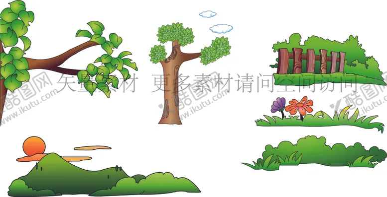 编号：80791104250753574699【酷图网】源文件下载-树木叶子灌木丛山花草