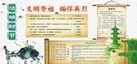 清新清明节祭祖传统文化宣传海报