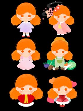 卡通小女孩png免抠素材