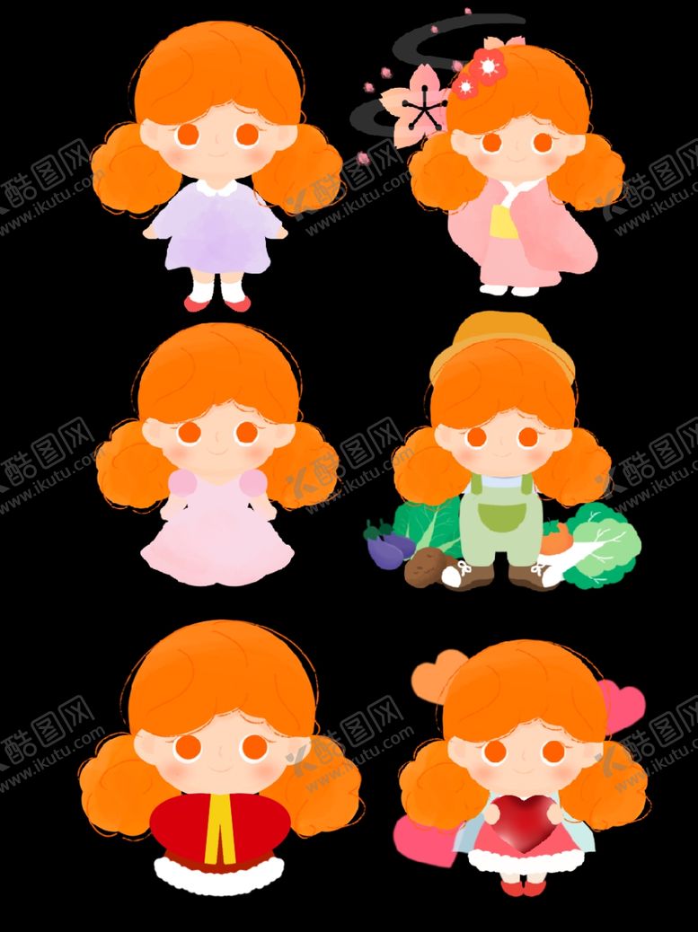 编号：45839910292005389328【酷图网】源文件下载-卡通小女孩png免抠素材