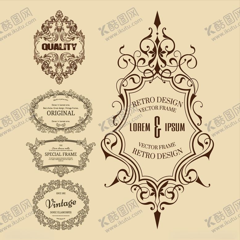 编号：40151704302309383652【酷图网】源文件下载-复古华丽装饰性花纹图案