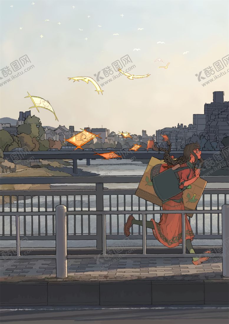 编号：56286810172250584269【酷图网】源文件下载-彩色动漫场景插画背景