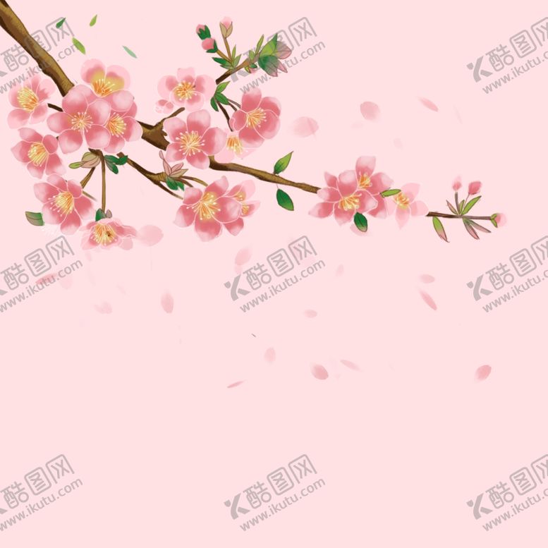 编号：17127810200442341096【酷图网】源文件下载-手绘古风桃花