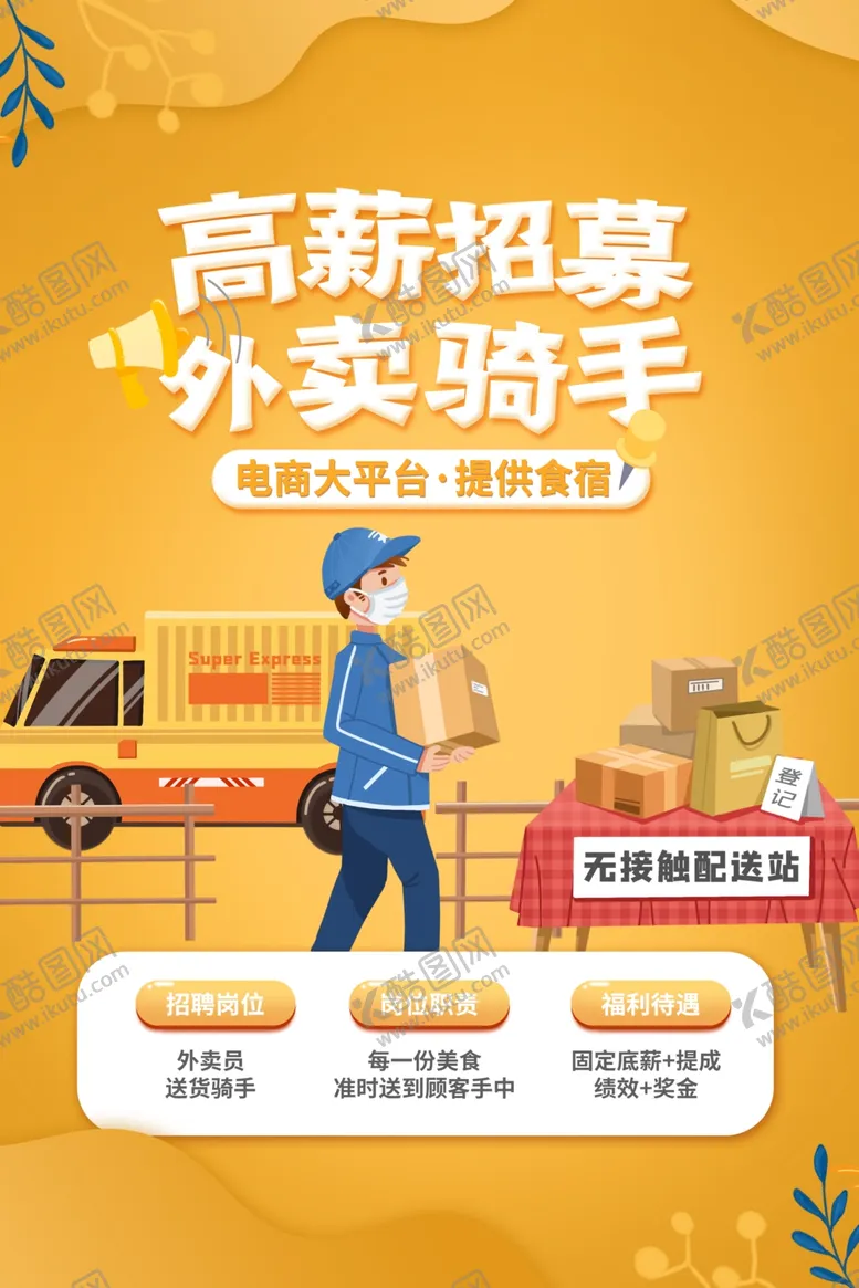 编号：81338004300638243985【酷图网】源文件下载-骑手招聘招人活动海报素材