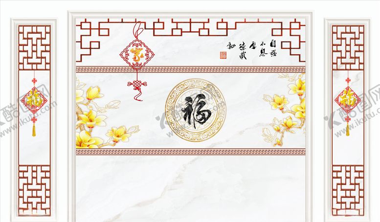 编号：56864205090617539416【酷图网】源文件下载-花鸟画福背景墙