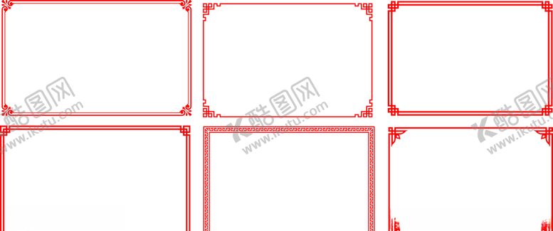 编号：61548309210526585460【酷图网】源文件下载-六款高频实用矢量古典边框