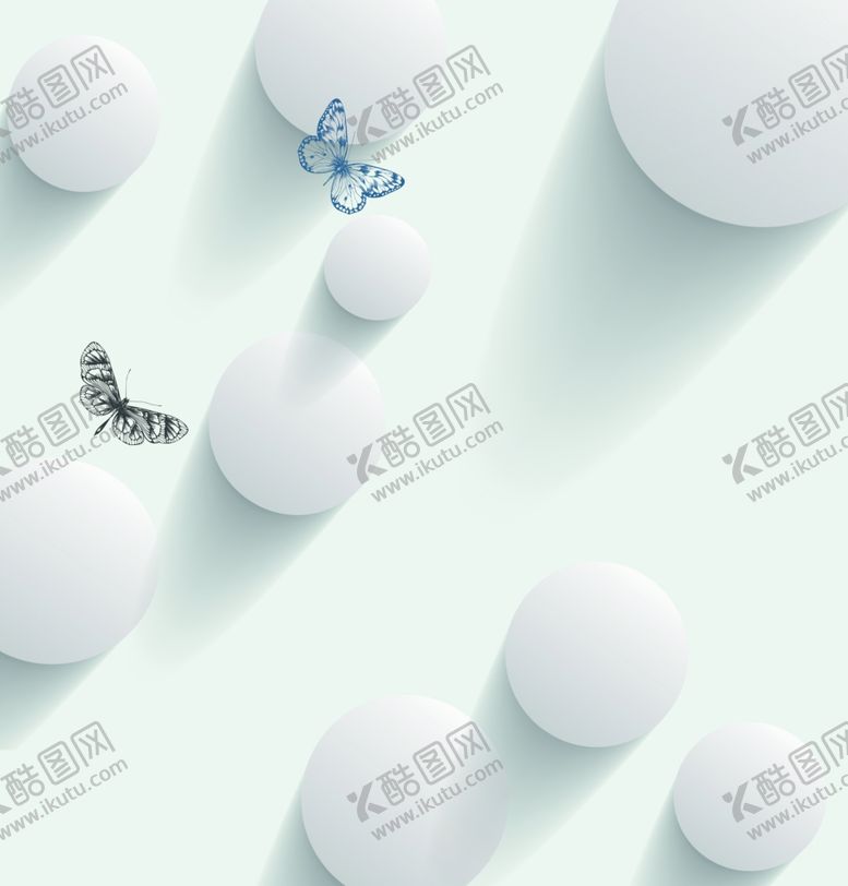 编号：59352304171204126011【酷图网】源文件下载-3d圆圈蝴蝶