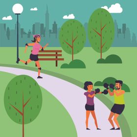 运动主题扁平化插画