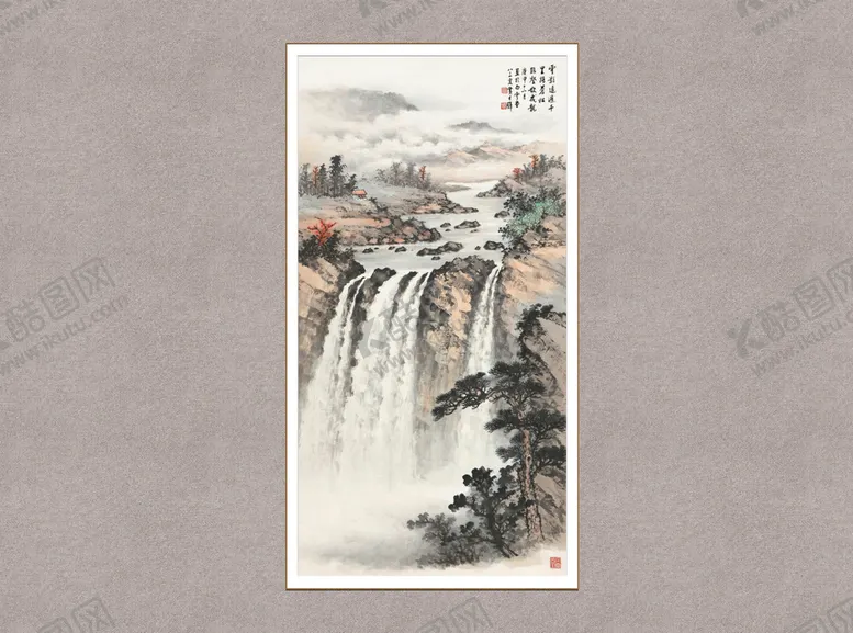 编号：77152501181806238916【酷图网】源文件下载-苍松临瀑