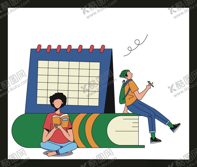 编号：18900702050442581683【酷图网】源文件下载-手绘读书素材