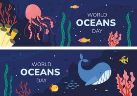 海洋生物横幅设计