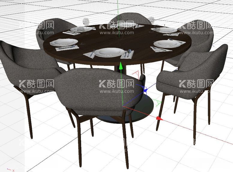 编号：59766512160256033486【酷图网】源文件下载-C4D模型桌椅