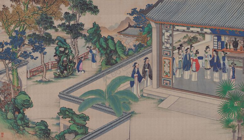 编号：73093906160646102019【酷图网】源文件下载-红楼梦场景精美工笔画