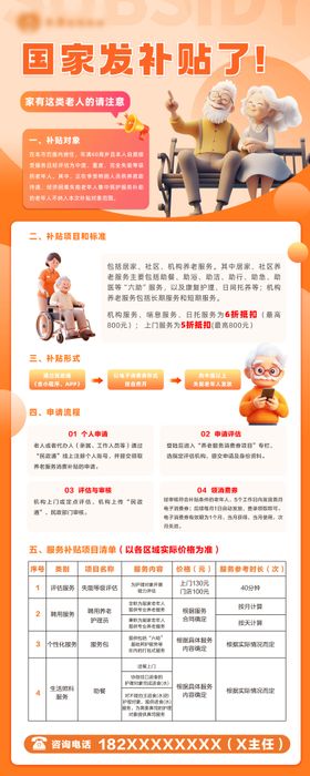 养老政策易拉宝展架